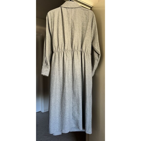 NWT Eloquii Wrap Waist Shirtdress Gray Size 16 Belted Button Front Midi - Picture 9 of 16